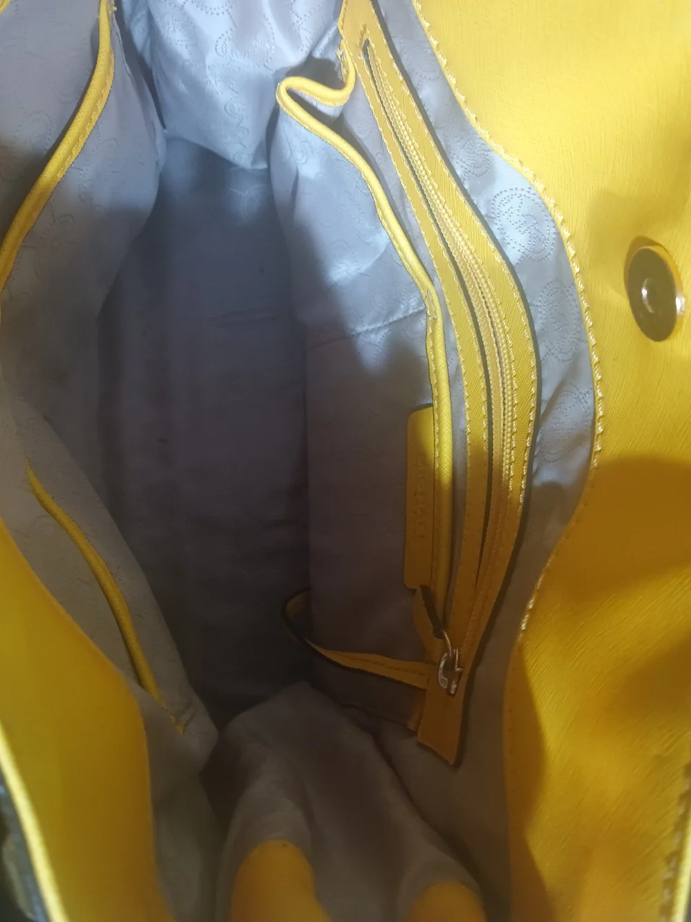 Michael Kors Yellow Studded Satchel with Gold Hardware